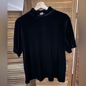 Velvet Mock Neck Top